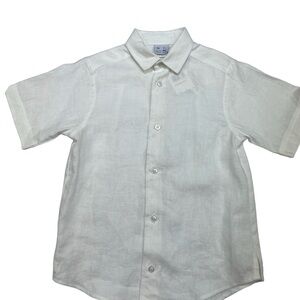 NWT Florence Eiseman White Linen Short Sleeve Camp Shirt 7